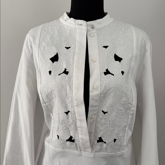 H&M EYELET EMBROIDERY-DETAIL COTTON DRESS SIZE MEDIUM NEW W/ TAG - Picture 4 of 11